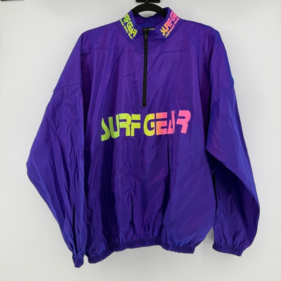 Venini Other - Vintage Venini Surf Gear Windbreaker Jacket Purple Neon One‎ Size 1/4 Zip 90s